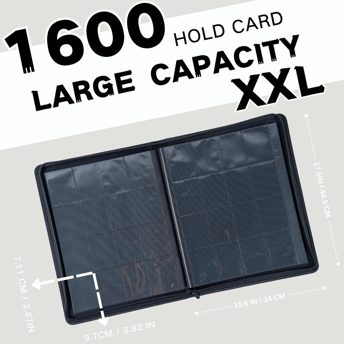 1600+ Pockets Trading Card Binder, 16-Pocket Card Ablum Compatible with MTG,Sports Cards & Other