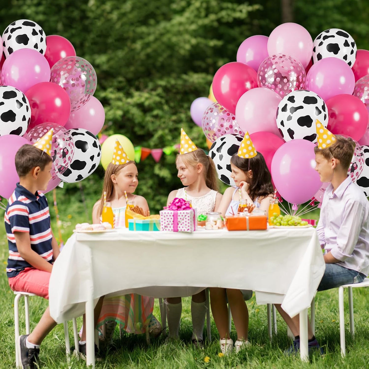 Pink Cow Balloons, 12 Inch Pink Cow Print Balloons, Pastel Hot Pinks Cows Pattern Helium Balloon