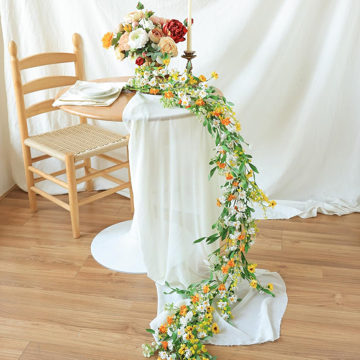 Mizii Artificial Flower Garland 6FT Fake Daisy Floral Garland Daisies Hanging Vines Spring Summer