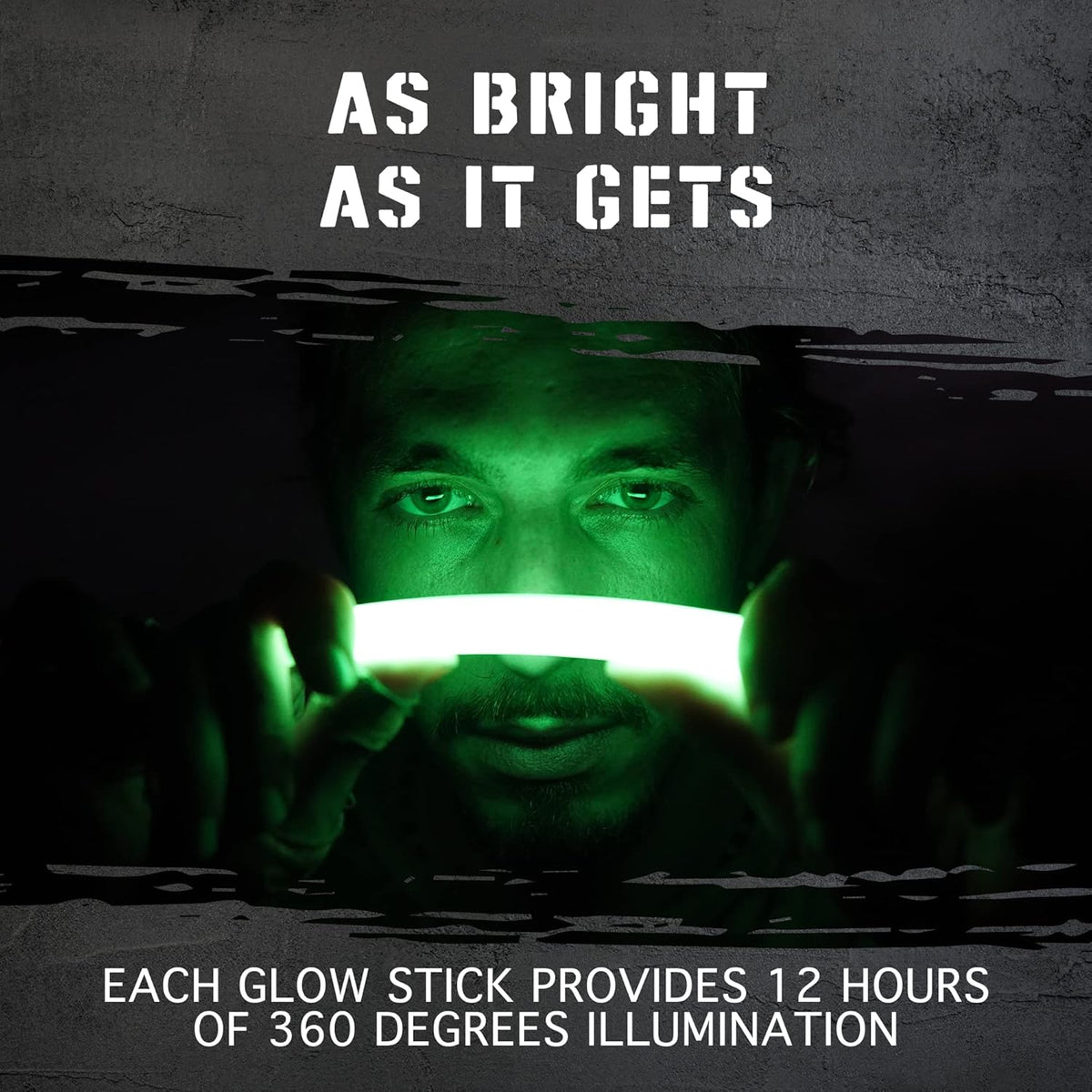Emergency Glow Sticks with 12 Hours Duration, Individually Wrapped Industrial Grade Glowsticks for
