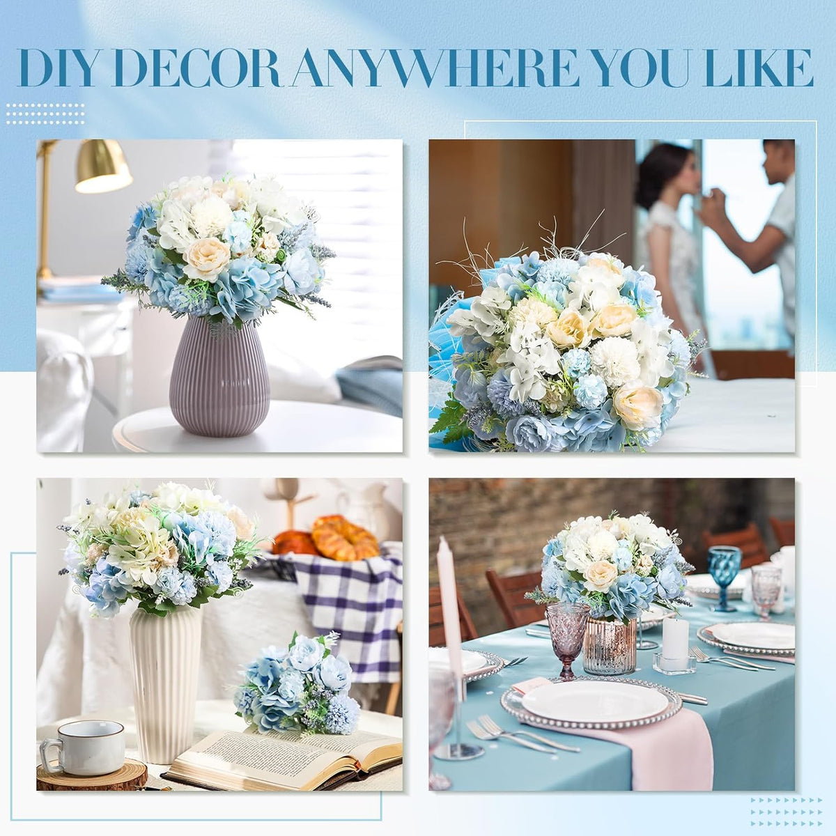 Tigeen Artificial Flowers Artificial Peonies Silk Flowers Faux Peony Fake Peony Silk Hydrangea