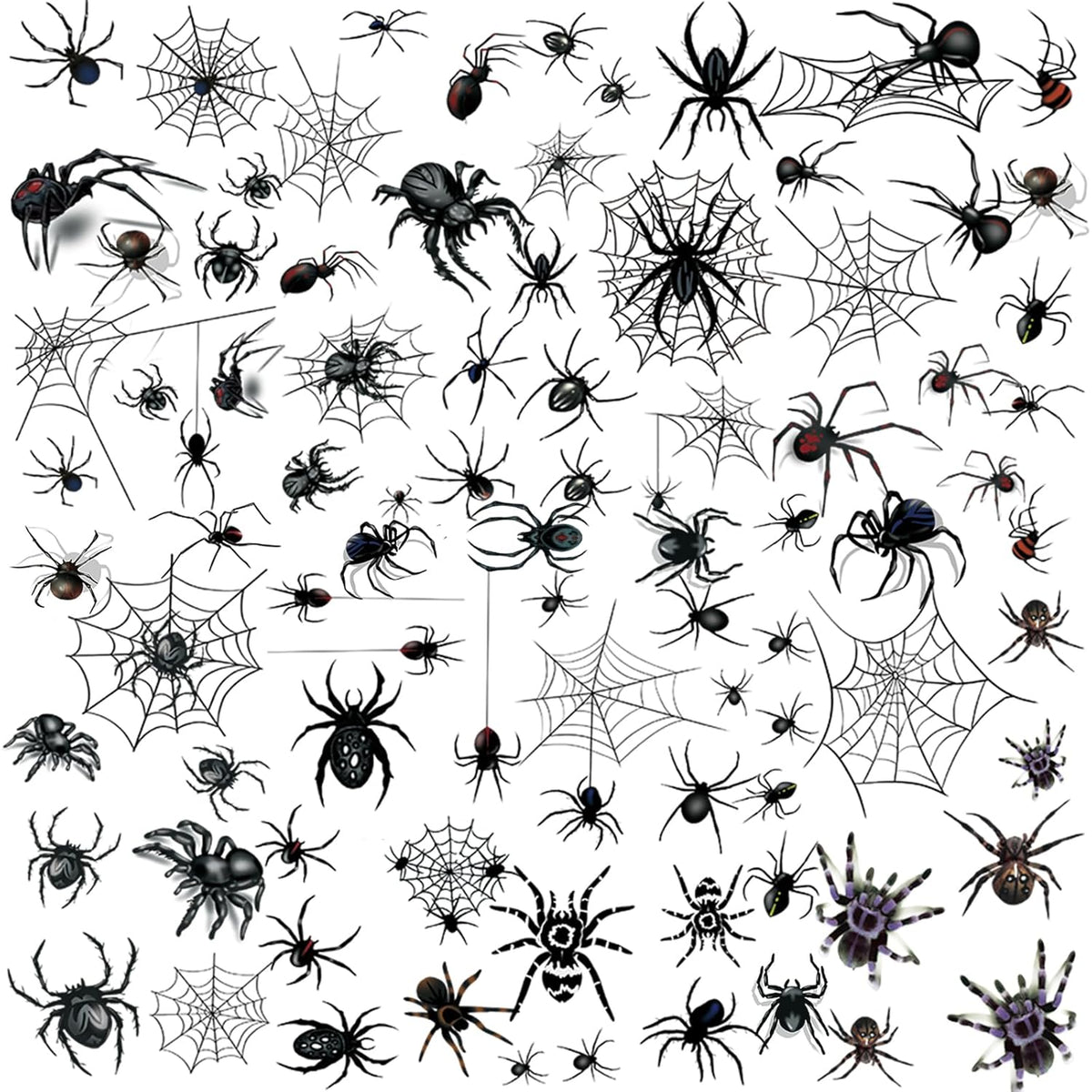 80+ PCS Halloween Spider Web Temporary Tattoos Halloween Makeup Kit for Women Adults, Halloween