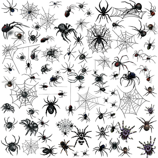 80+ PCS Halloween Spider Web Temporary Tattoos Halloween Makeup Kit for Women Adults, Halloween