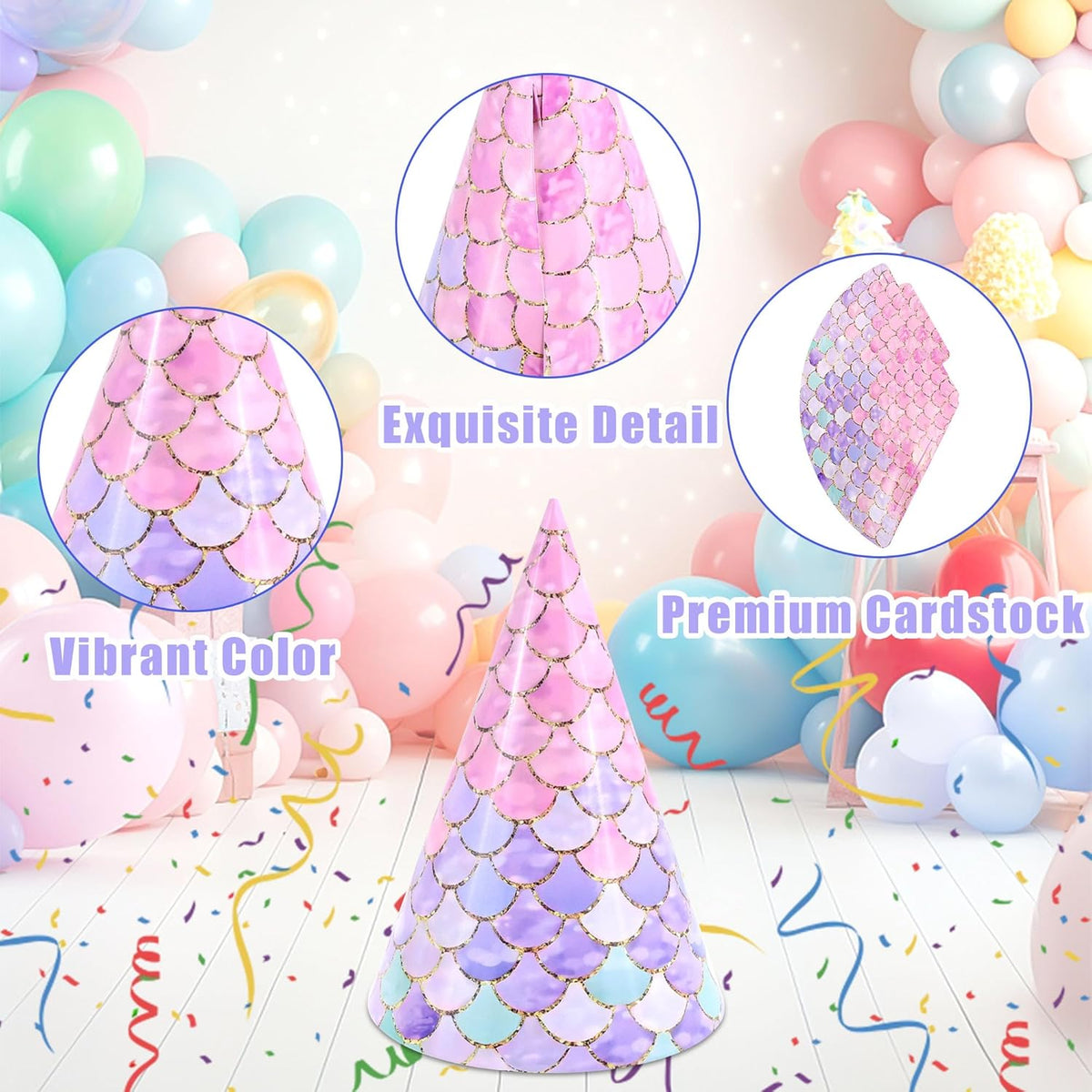 CANREVEL 12 PCS Party Hats for Kids and Adults, Party Headwear, Happy Birthday Hats, Birthday Party