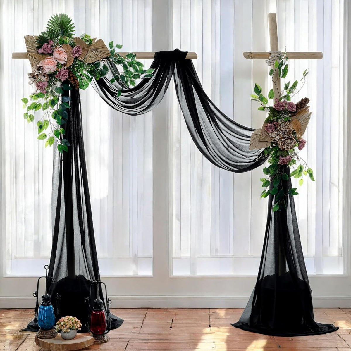 MDS Halloween Chiffon Draping Fabric - 1 Panel, 30" Wide x 20ft Long - Sheer Spooky Arbor & Canopy