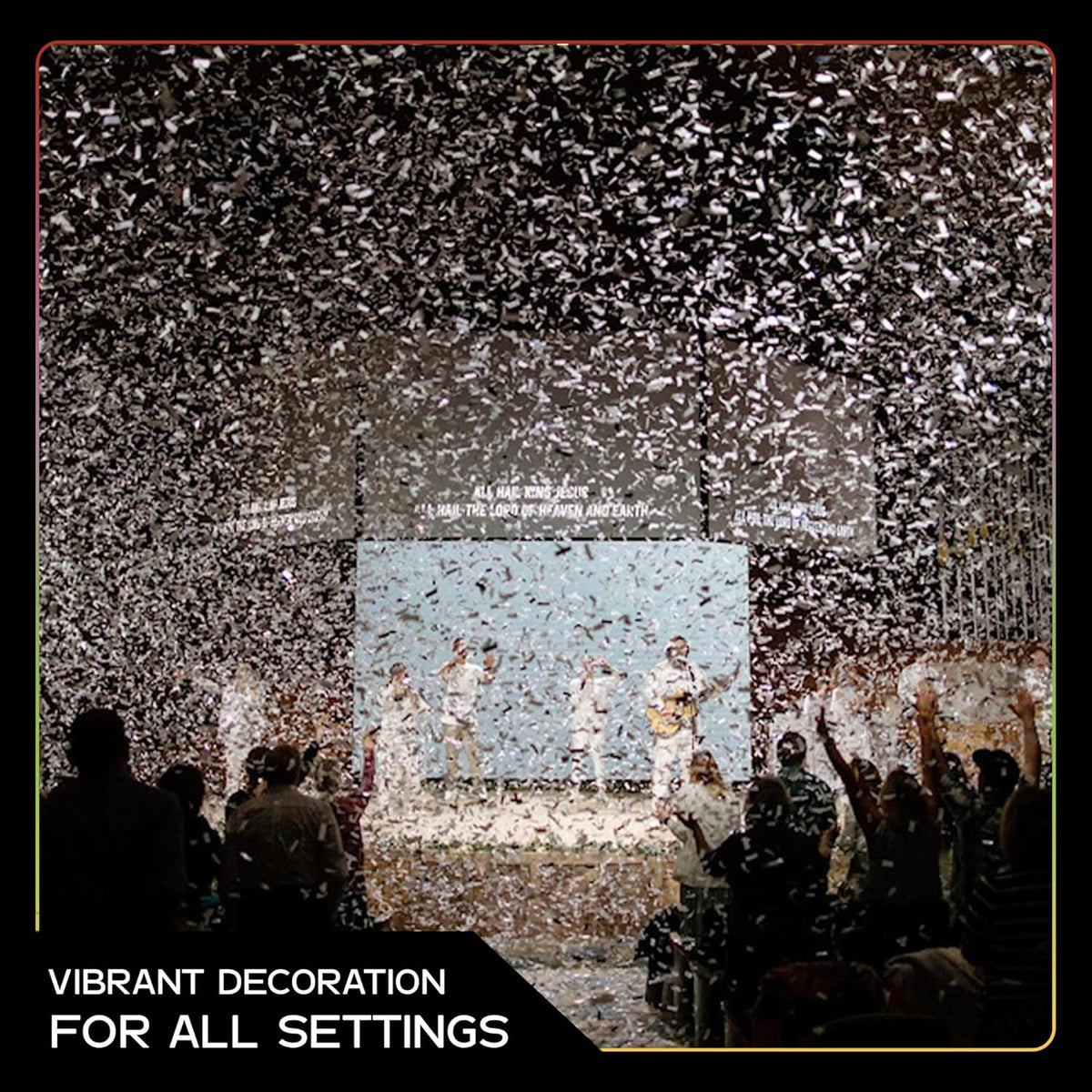 White Biodegradable Confetti - Rectangular Fluttering Tissue Paper Confetti for Cannon and Launcher