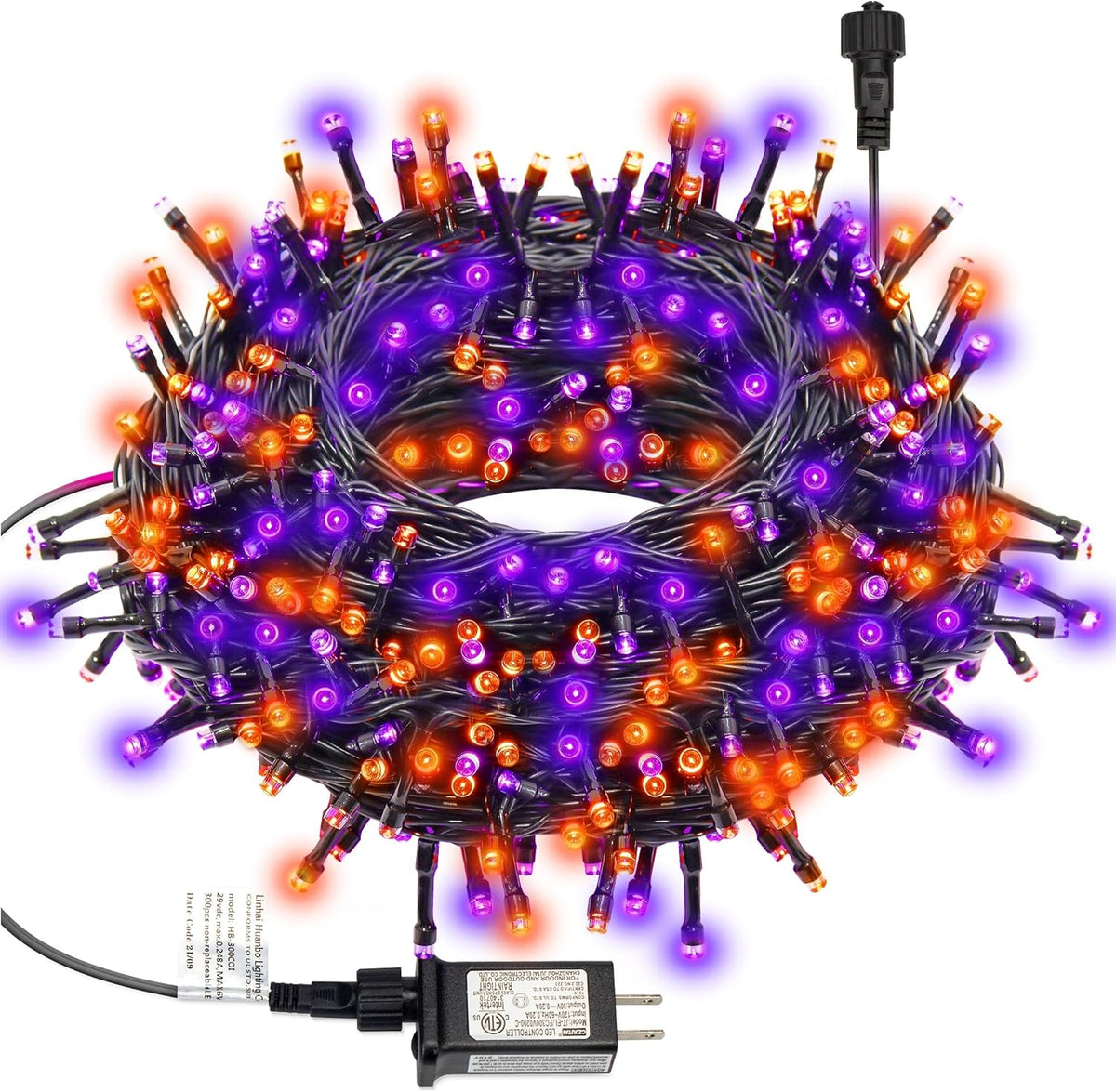 300 LED Halloween String Lights, 98.5FT with 8 Modes, Waterproof, Plug in for Indoor/Outdoor Party