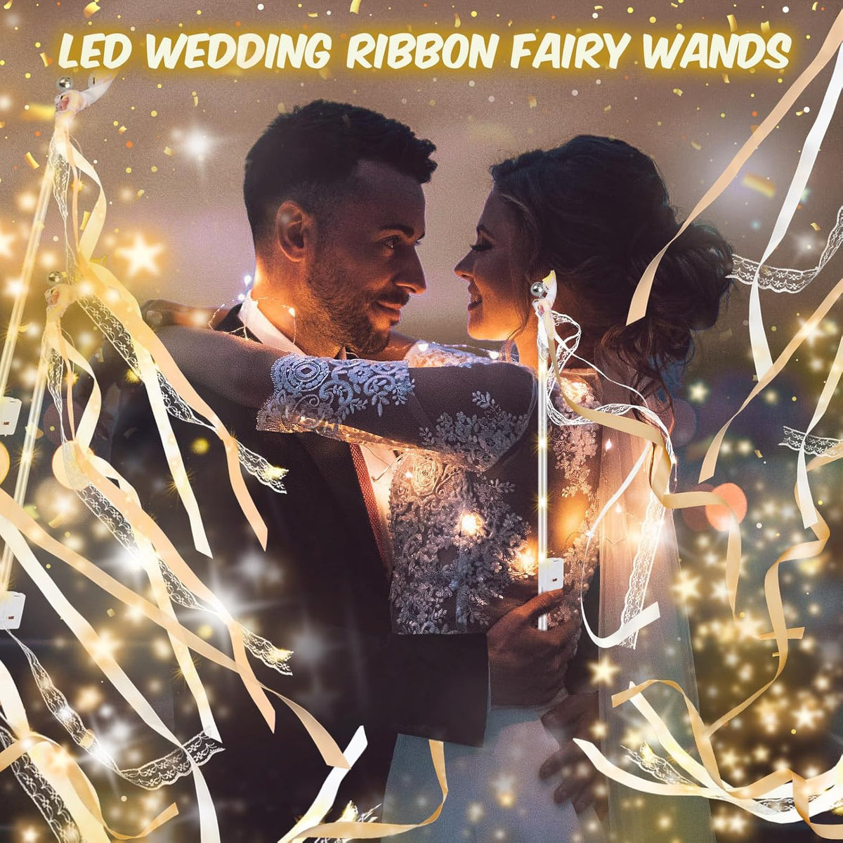 58 PCS Wedding Wands with Lights,Fairy Wands, LED Silk Fairy Wand with Bells for Wedding Send Off
