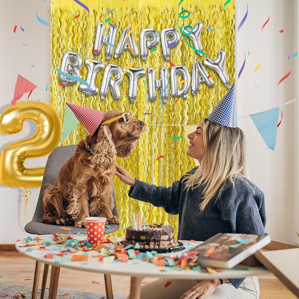 Gold Backdrop Birthday Decorations Foil Curtain Backdrop Gold Streamers Dance Party Decorations