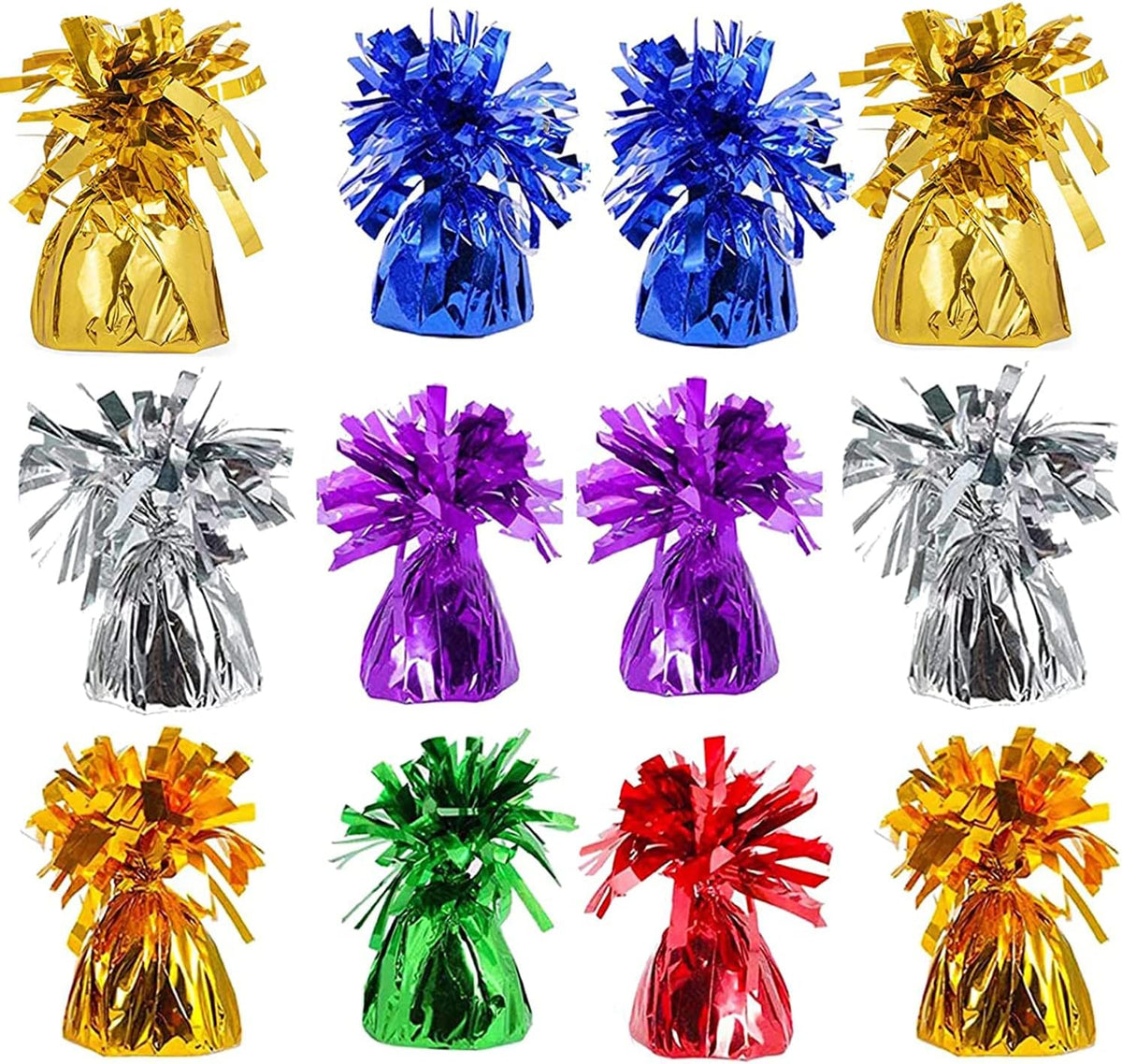 Metallic Balloon Weights, Birthday Party Favors, Novelty and Gag Gifts, 5.5" Inches, 12-Pack