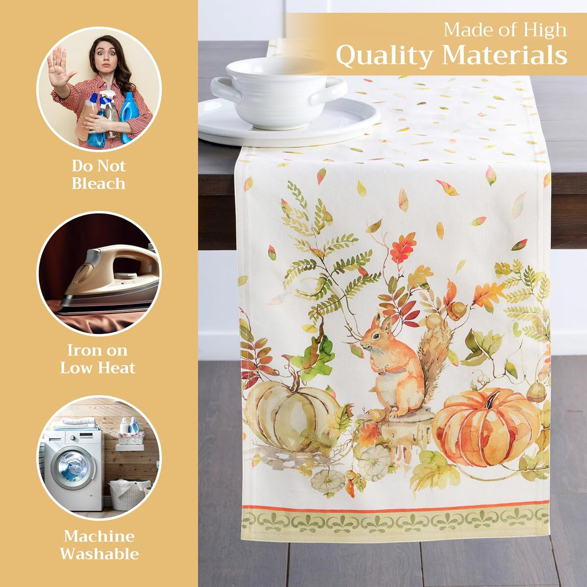 Maison d' Hermine Table Runner 100% Cotton Double Layer Table Runners 108 inches Long Decorative