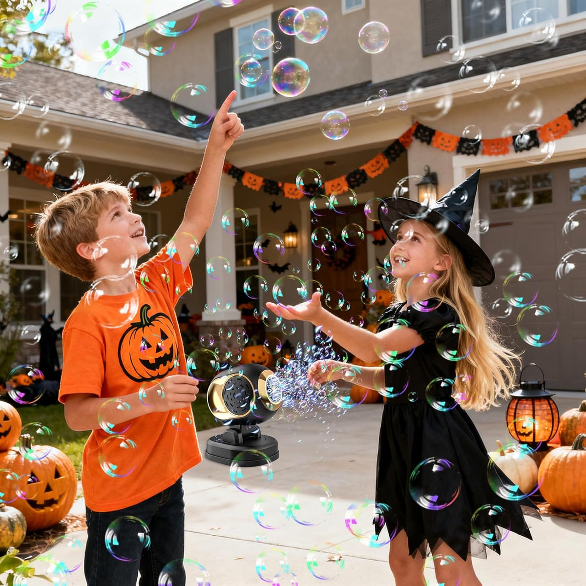 BOMOCO Bubble Machine Battery Operated Durable Bubble Blower Machine Automatic Bubble Machines for