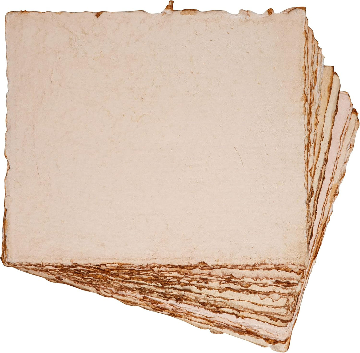 Wanderings Handmade Deckled Edge Vintage Paper - 10"x12" - Thick 300 GSM - Pack of 25 - Watercolor