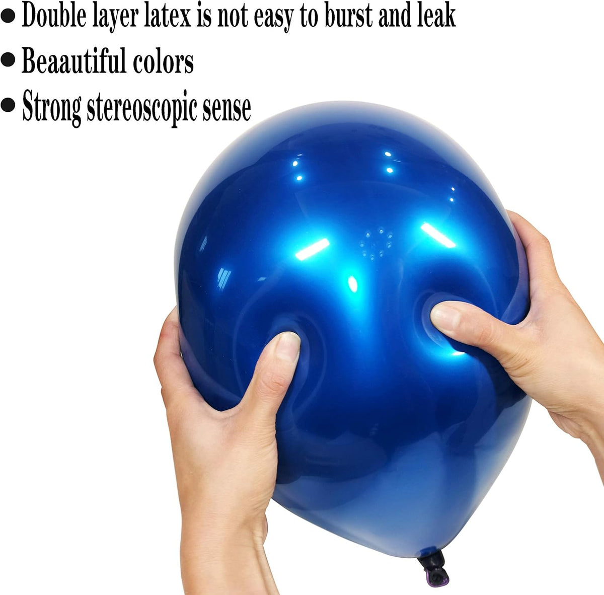 Metallic blue balloons 50 pcs 12 inches Royal blue balloons double layer blue balloons are more