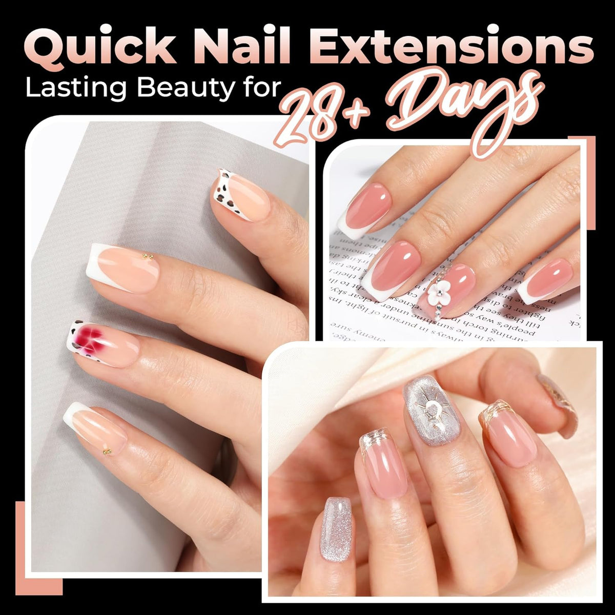 UNA GELLA Short Square Gel Nail Tips: 312pcs Square Fake Nails Pre-File Soft Gel Nails Tips for