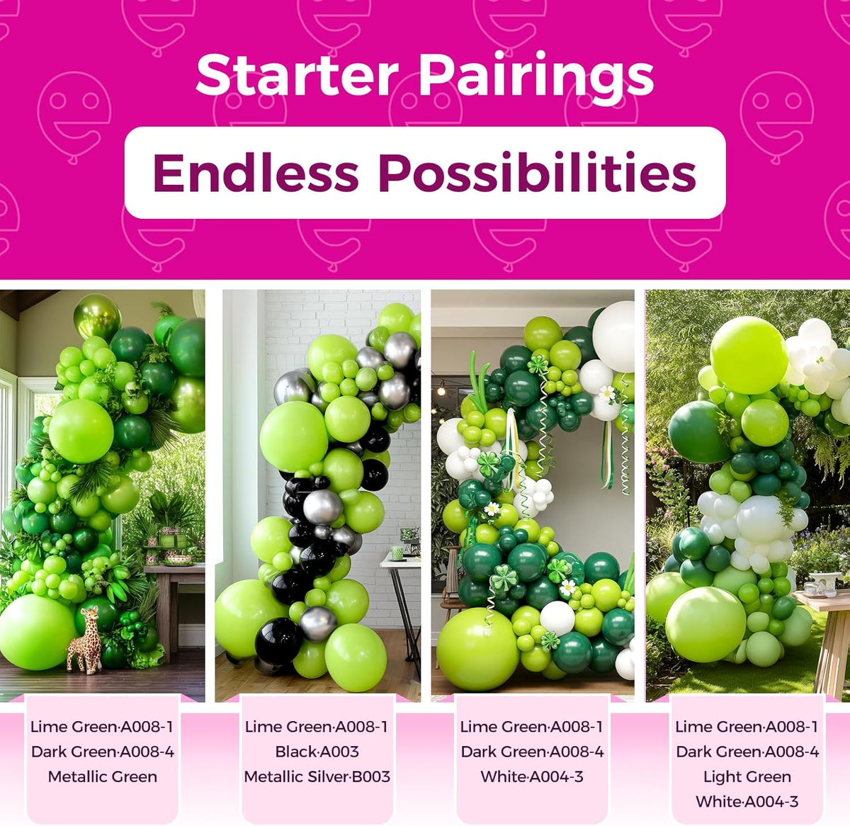 Bezente Lime Green Latex Party Balloons - 150 Pack 5 inch Matte Green Balloons Small Light Green