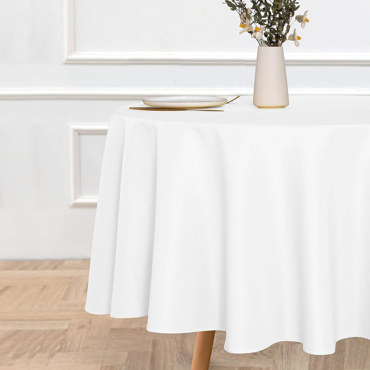 sancua Round Tablecloth - 90 Inch - Water Resistant Spill Proof Washable Polyester Table Cloth