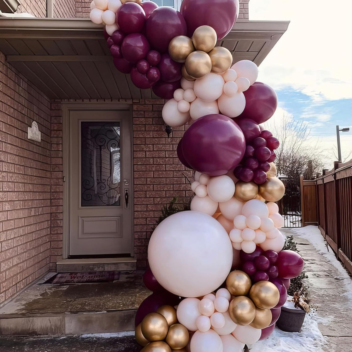 Burgundy Balloons, Rose Champagne Gold Balloons Burgundy Rose Pearl Balloon Wine Red Metallic Gold