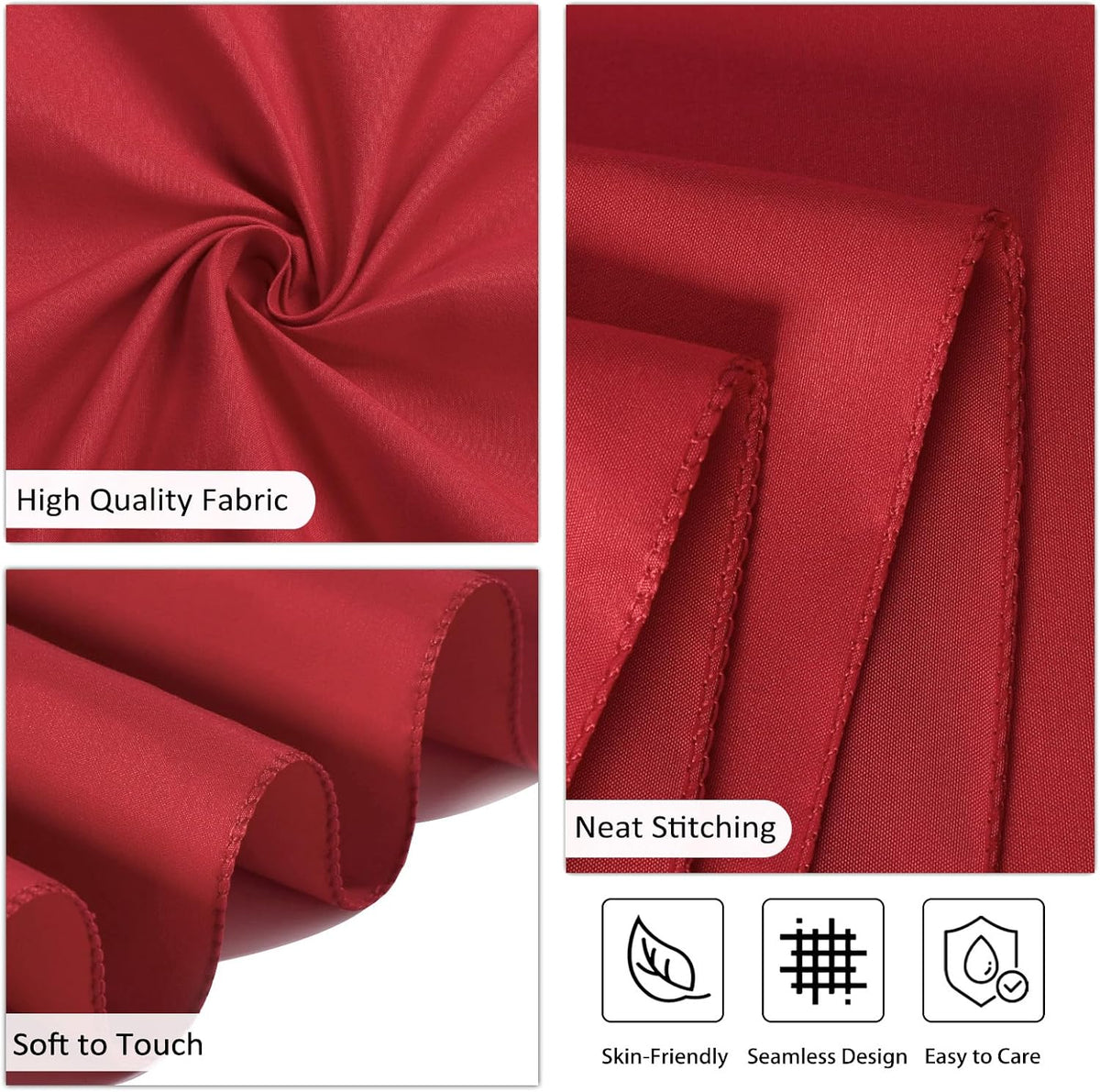 CozRhythm 8 Pack Red Tablecloth 60 x 126 Inch Rectangular Tablecloths for 8 Foot Rectangle Tables