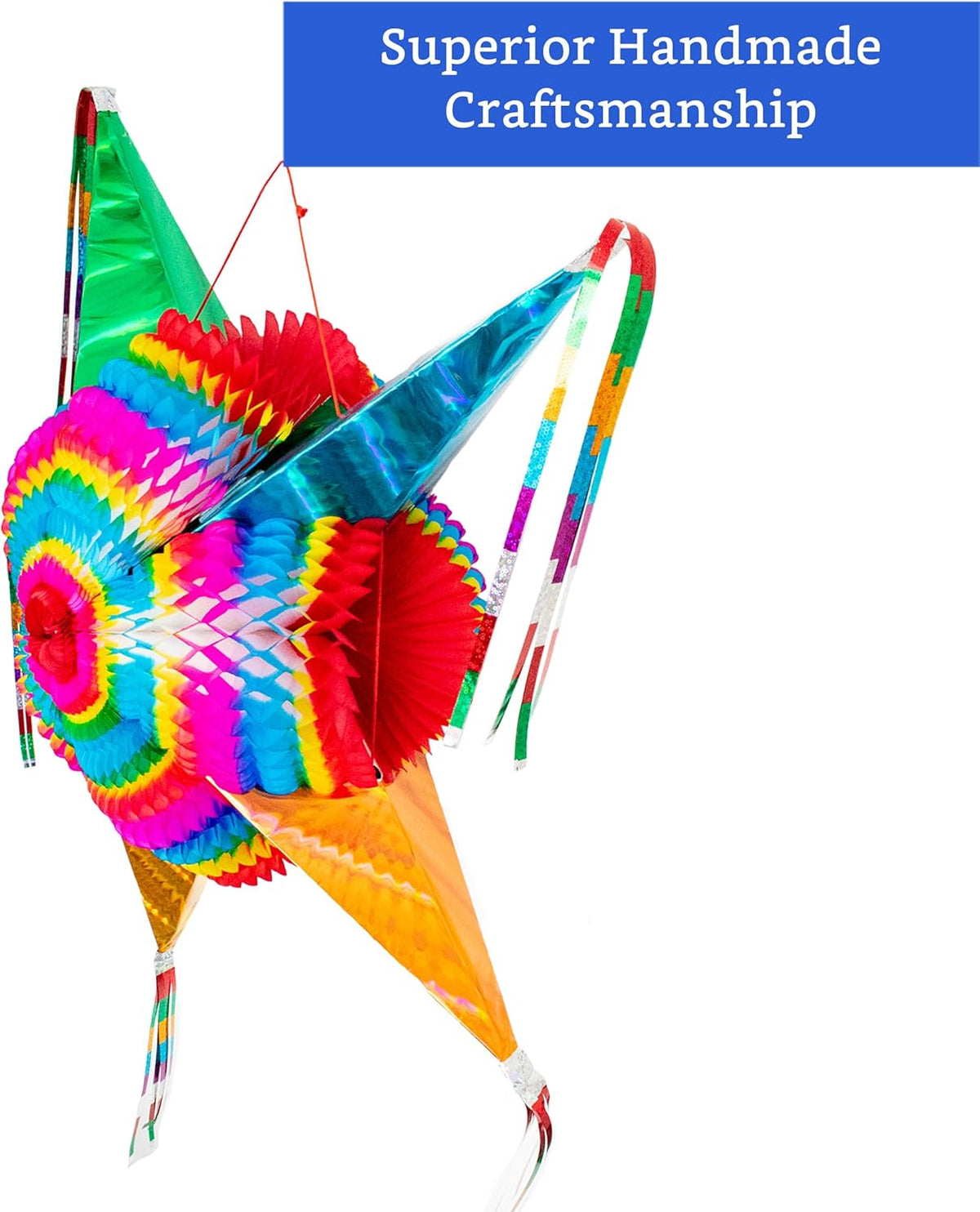 Mexican Piñata (Large 32 inches) - Authentic Handmade Foldable Large Pinata for Birthday Party