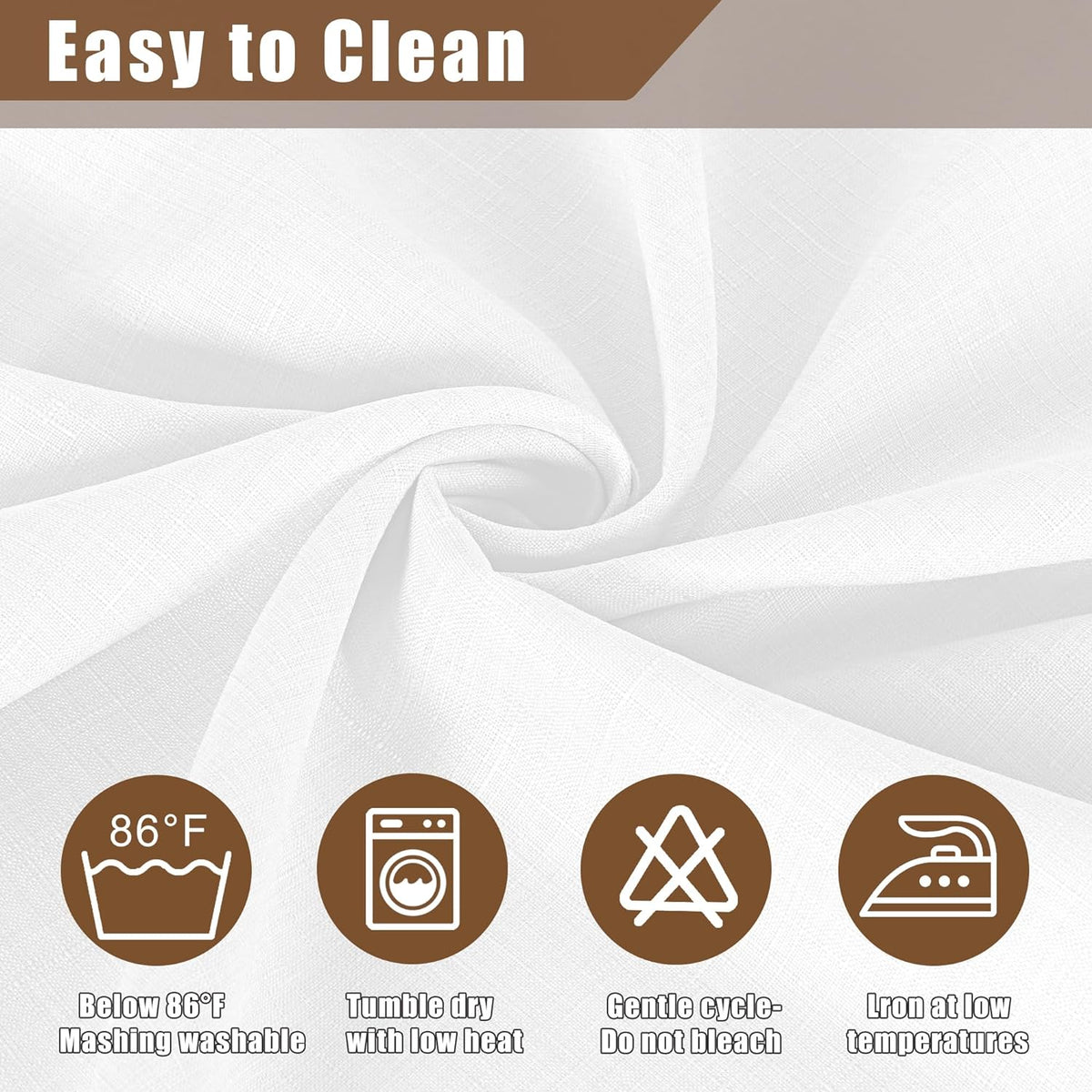 Fitable Faux Linen Tablecloths 2 Pack, Faux Burlap Fabric Table Clothes for Rectangle Tables
