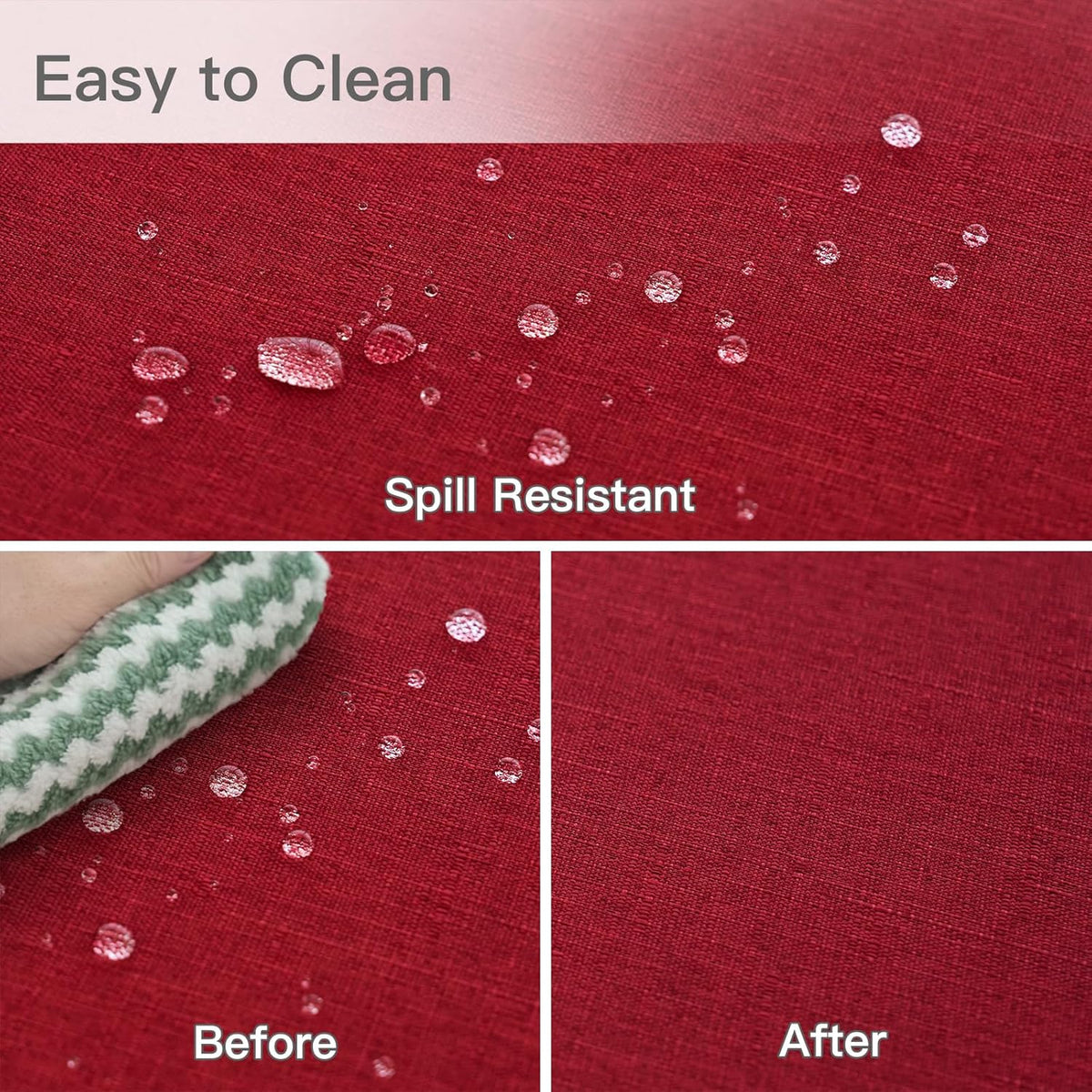 maxmill Linen Texture Tablecloth Stain Resistant Waterproof Wrinkle Free Spillproof Washable Slubby