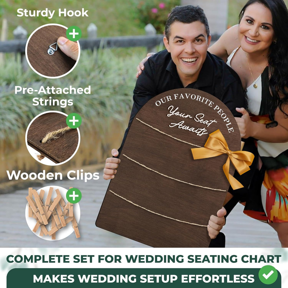 STOFINITY Wedding Seating Chart Board Display For Wedding Reception Decor - Rustic Seating Chart