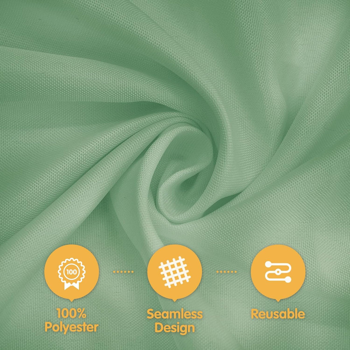 BRILLMAX 6 Pack Sage Green Round Tablecloths 90 Inch - Circle Bulk Linen Polyester Fabric Washable