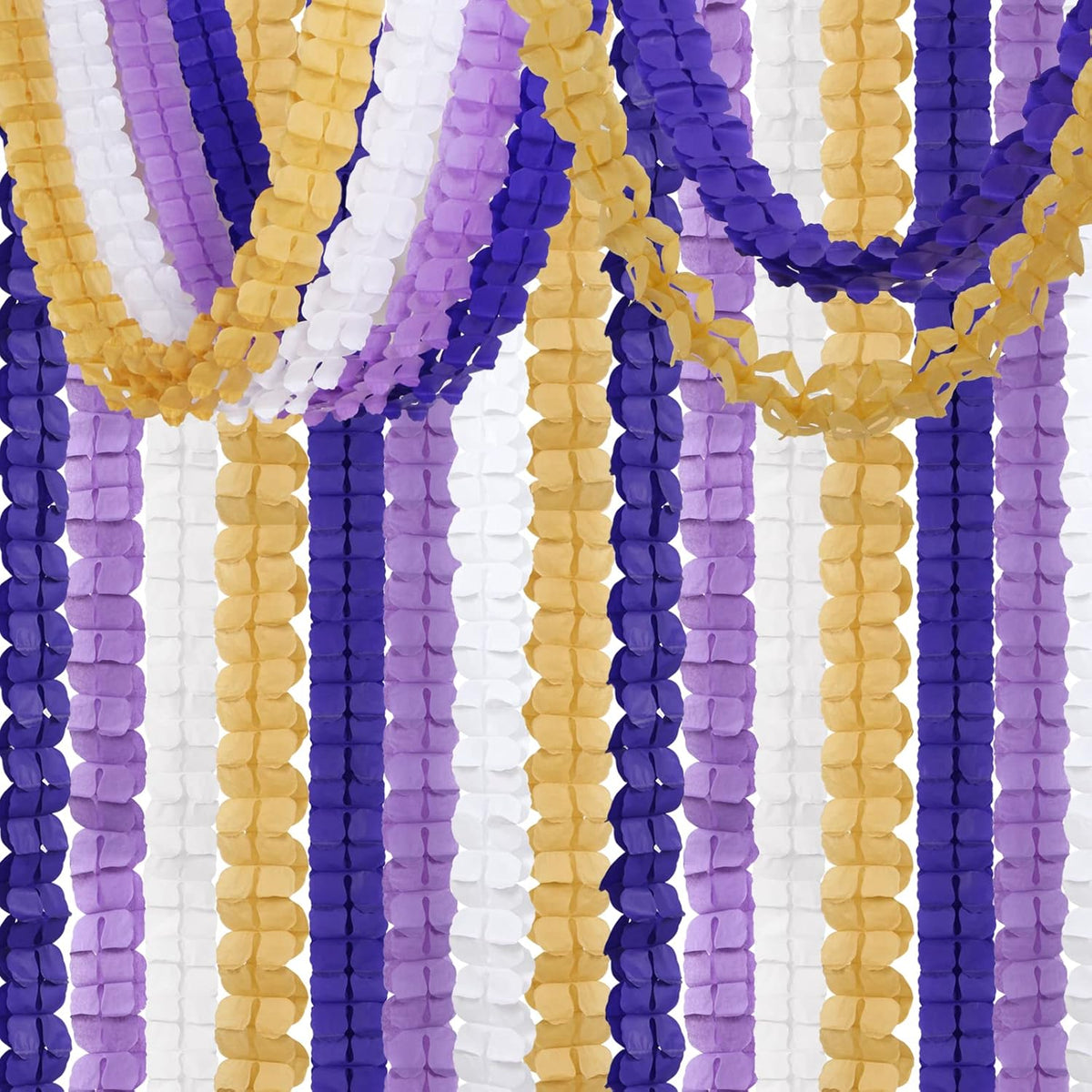 Purple-Gold Party Decorations Garland Streamers - 12pcs White Purple Lavender Graduation 4-Leaf