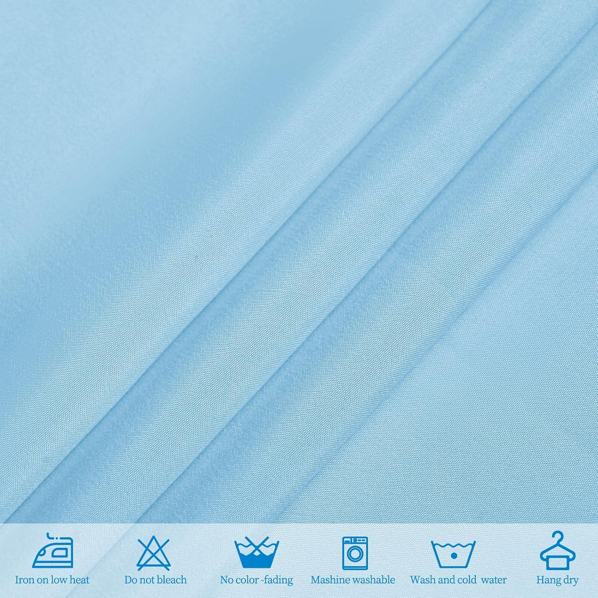 10 Pack Light Blue Tablecloths for 6 Foot Rectangle Tables 60 x 102 Inch - 6ft Rectangular Bulk