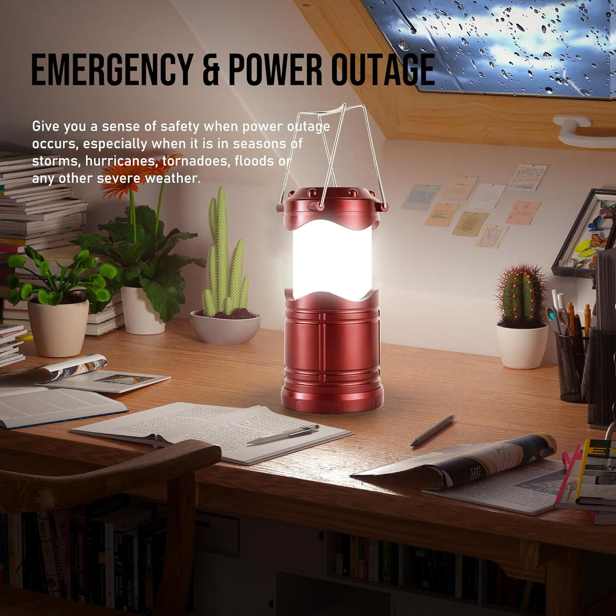 Lichamp LED Camping Lantern, 4 Pack Battery Powered Flashlight for Power Outages, Portable