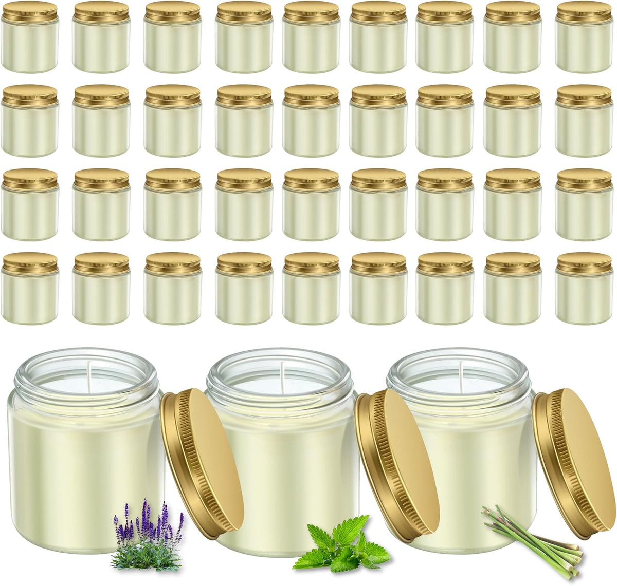 ACITHGL 36 Pcs 4oz Mini Mason Jar Candles Small Scented Candles Bulk Aromatherapy Ideal Souvenir