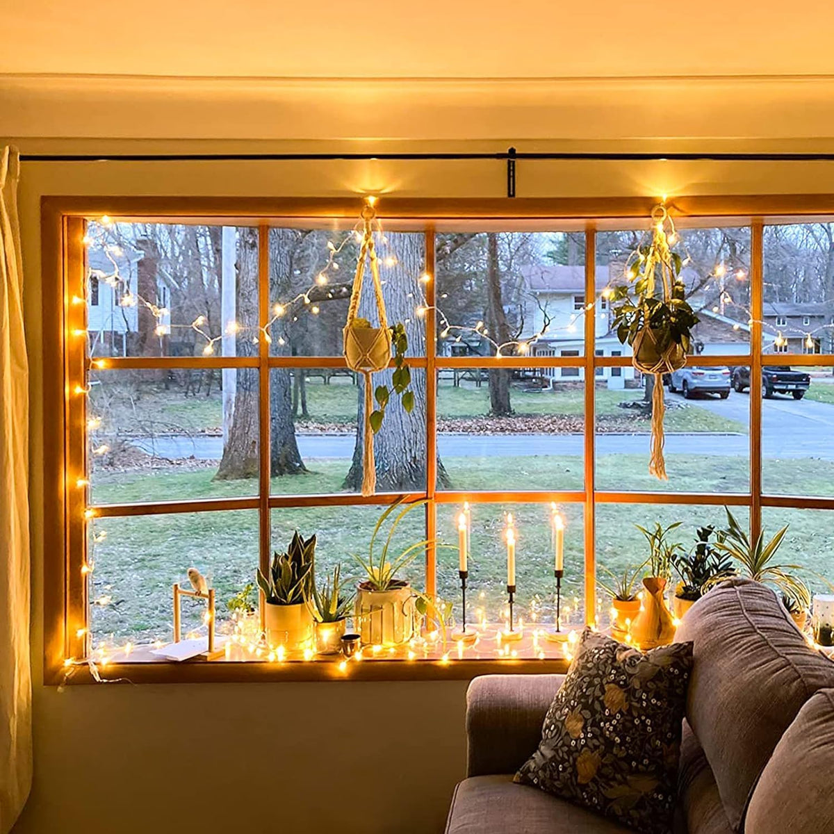 JMEXSUSS Warm White Christmas Lights for Bedroom, 300 LED String Lights Indoor Outdoor Waterproof