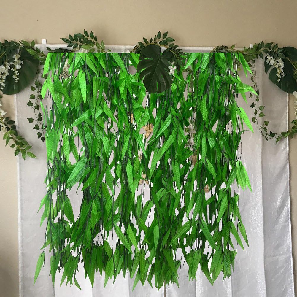 Bird Fiy 50 PCS 376 Feet Artificial Flower Greenery Wicker Rattan Vine Fake Foliage Leaf Flowers