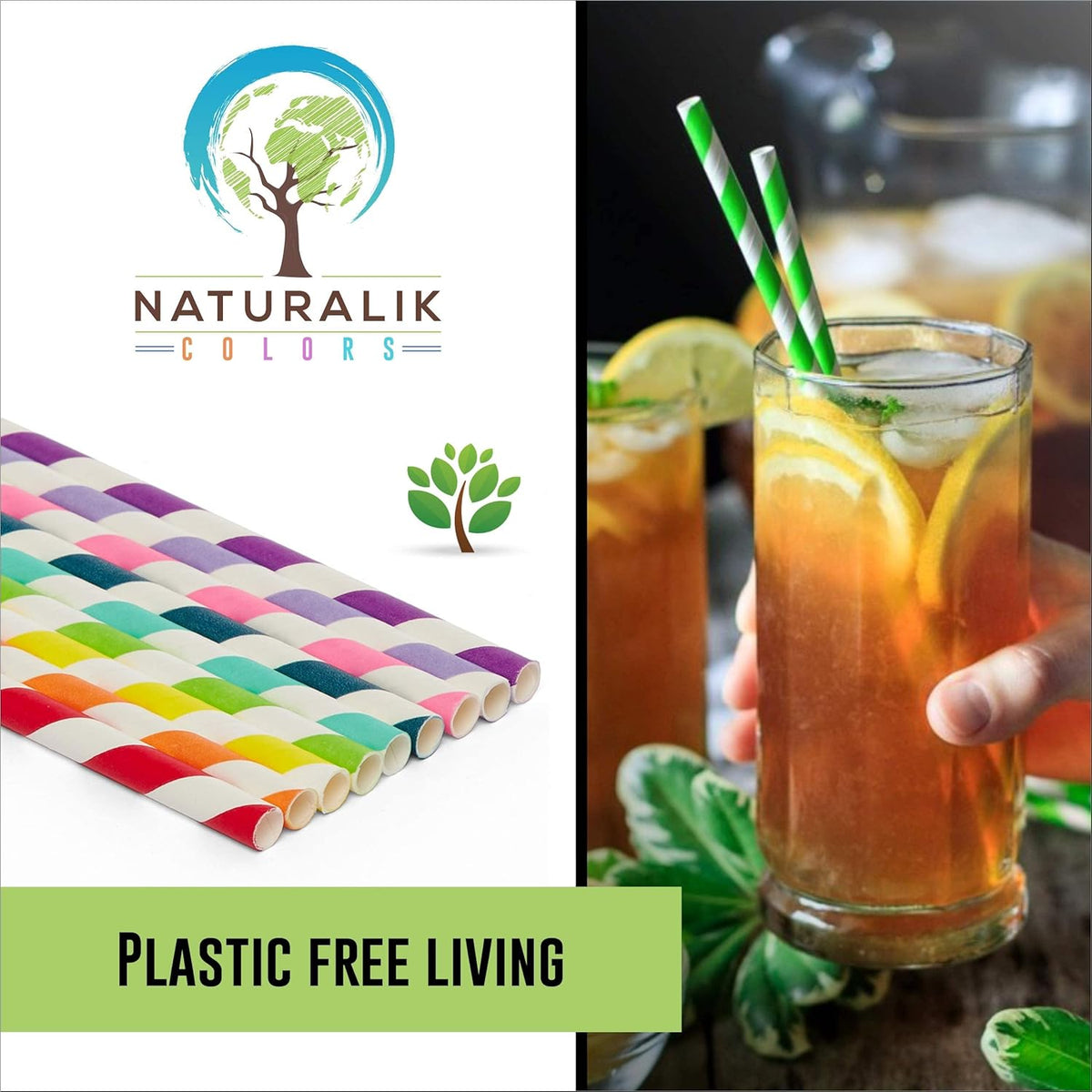 300-Pack Multi-Color Extra Durable Paper Straws - Biodegradable Premium Paper Straws for Juices