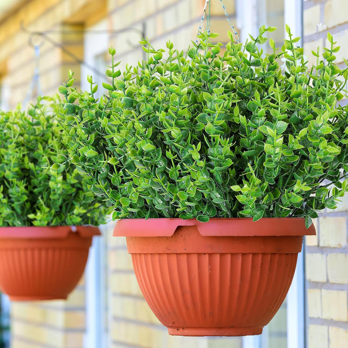 AmyHomie 20 Bundles Green Artificial Plants for Outdoor Spring Summer Decor UV Resistant Faux Wheat