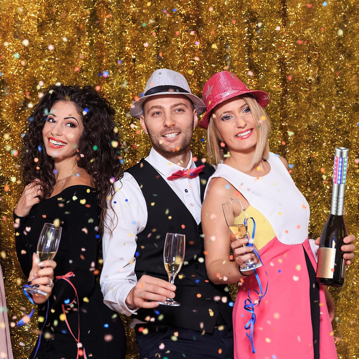 2 Pieces RGB LED Strobe Baton Light Rechargeable Bottle Service Sparklers Stick Reusable Champagne