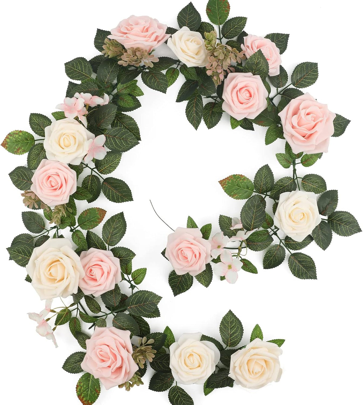 5FT Artificial Rose Flower Burgundy Fake Floral Garland for Wedding Ceremony Backdrop Arch Flowers
