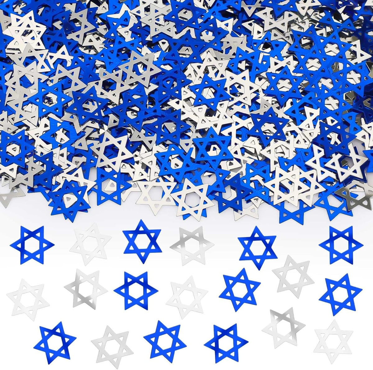 MARFOREVER Star of David Glitter Confetti, Hanukkah Confetti Table Decorations Chanukkah Metallic