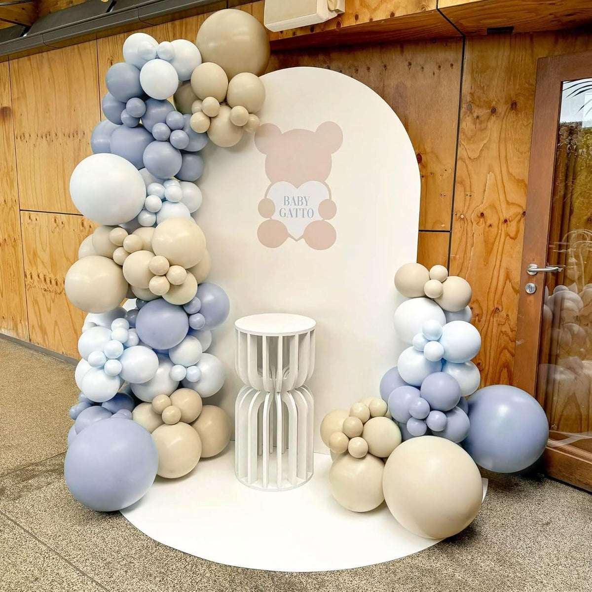 110pcs Dusty Blue Balloons 12 Inch Retro Blue Latex Balloon Garland Arch Kit for Birthday Baby
