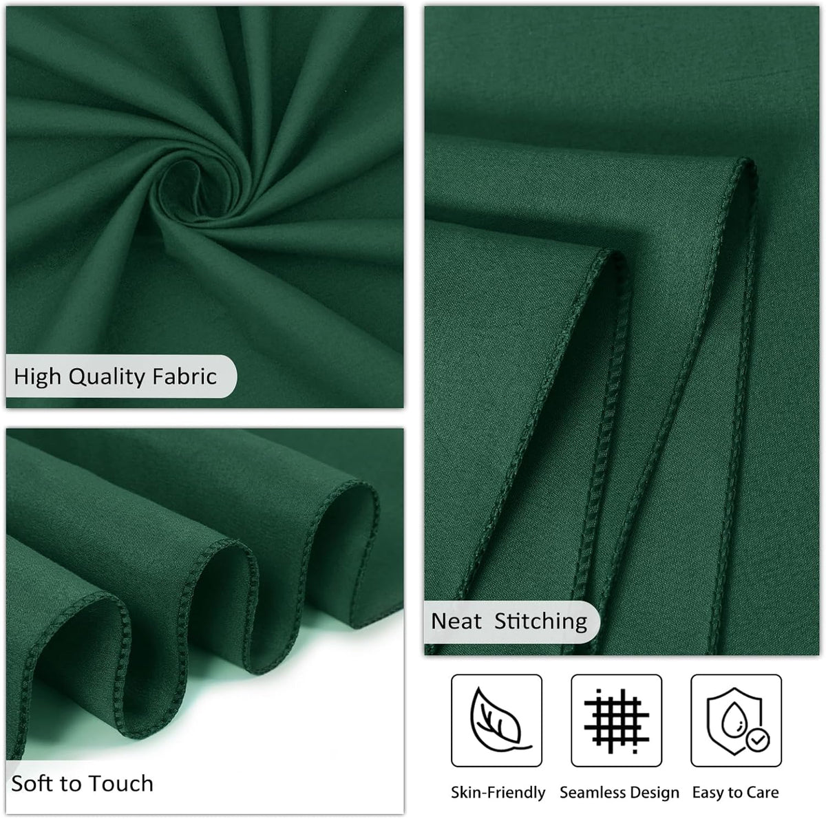 8 Pack Dark Green Round Tablecloth 90 Inch Stain and Wrinkle Resistant Round Hunter Green Table
