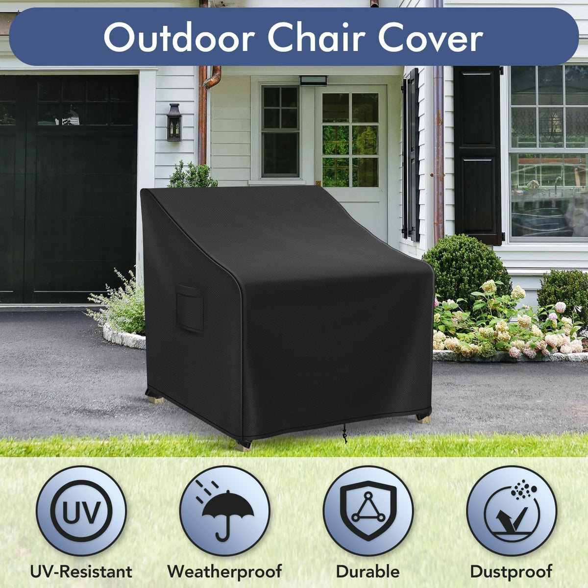 Patio Furniture Covers Waterproof for Chairs, Lawn Outdoor Chair Covers 2 Pack, Patio Chair Covers