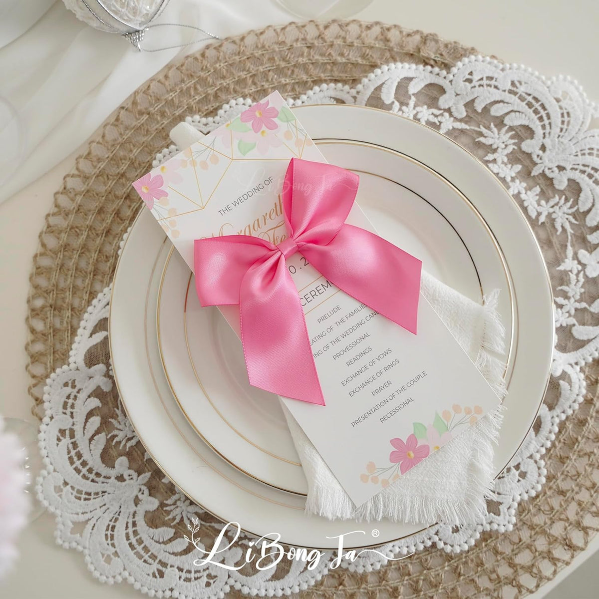 4.5" Satin Ribbon Hot Pink Bows for Gift Wrapping, Twist Tie Bows, Cute Bows for Crafts, Party