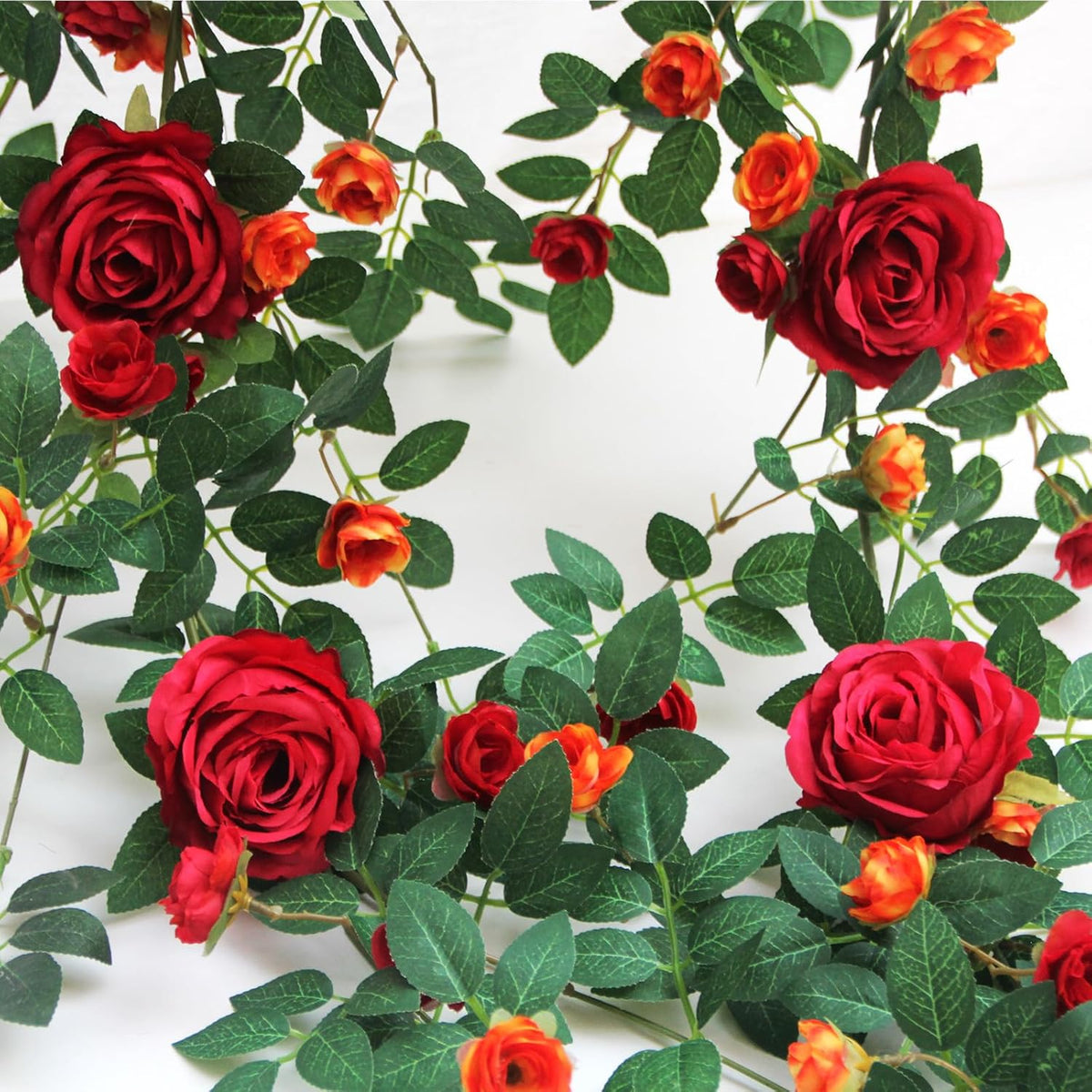 6FT Bendable Flower Garland, Artificial Rose Vine Hanging Floral Garland Decoration for Weding Home