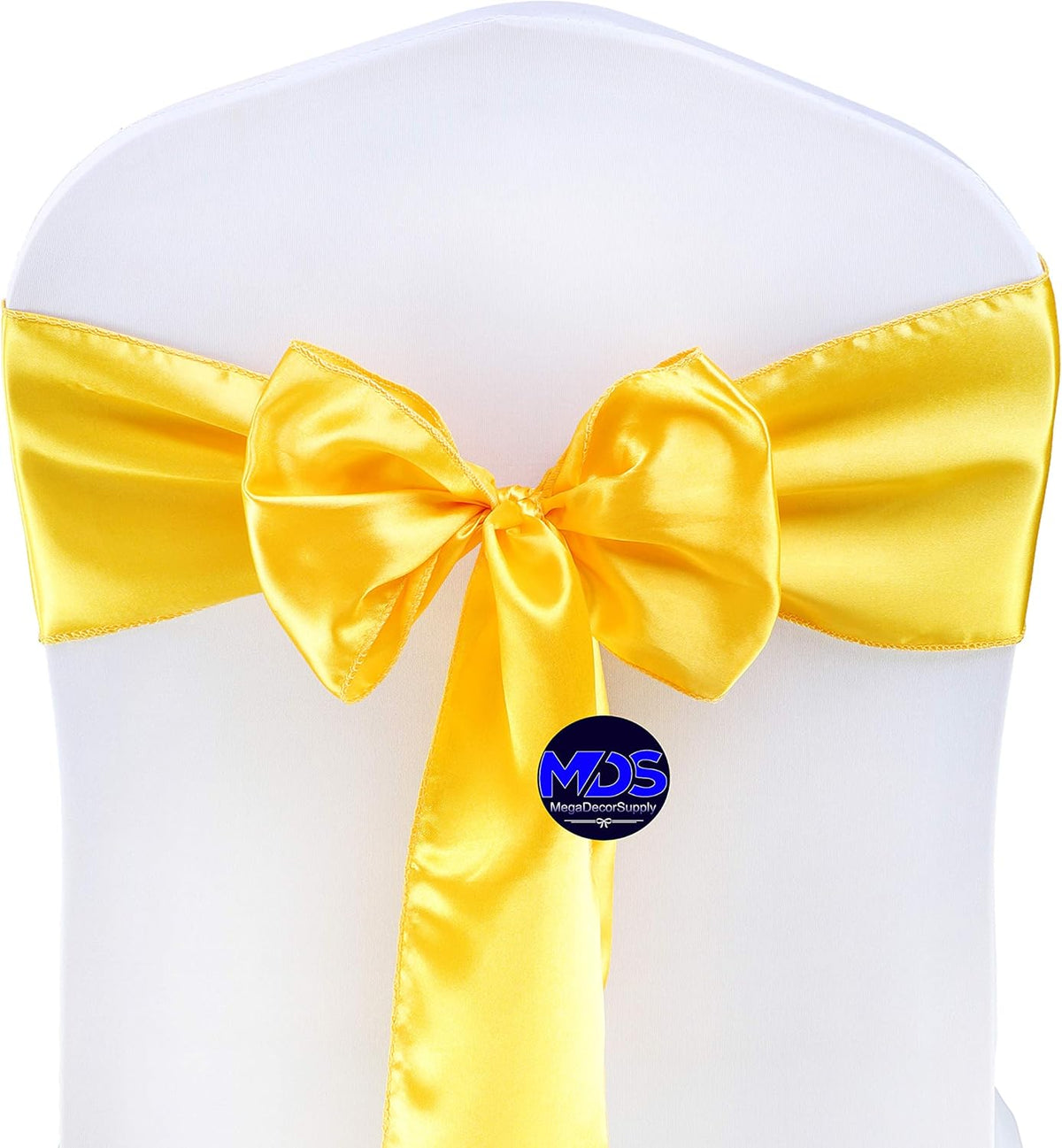 MDS Pack of 125 PCS Satin Chair Sashes Charmeuse Sateen Dining Chair Bows Ribbon Ties Back Sash for