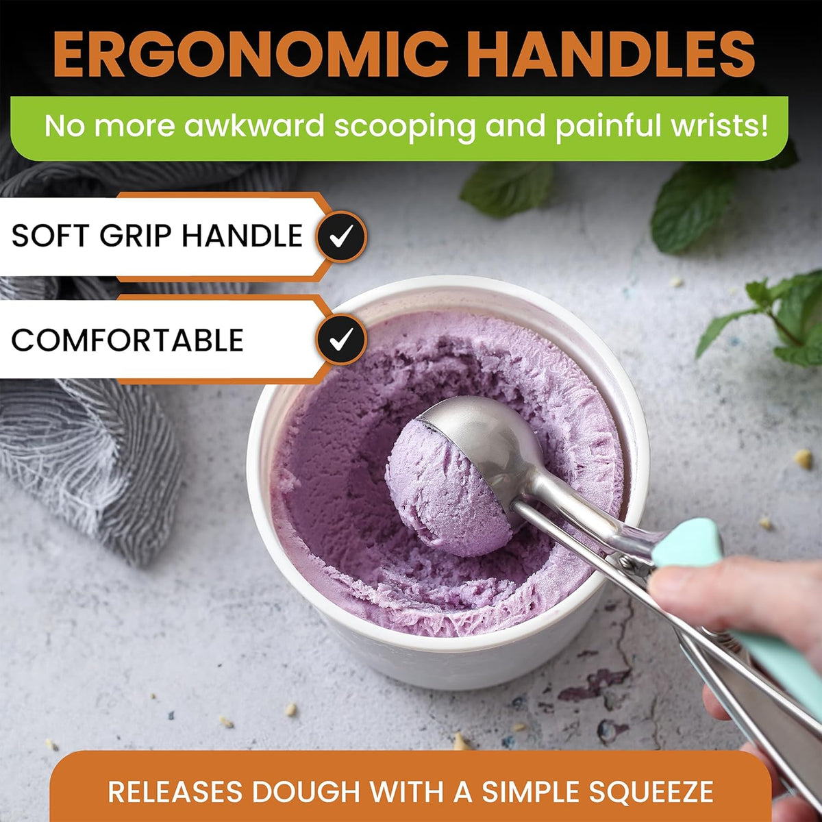 Spring Chef Large #20 Stainless Steel Cookie Scoop for Baking - Melon Baller - Multifunctional 2.93
