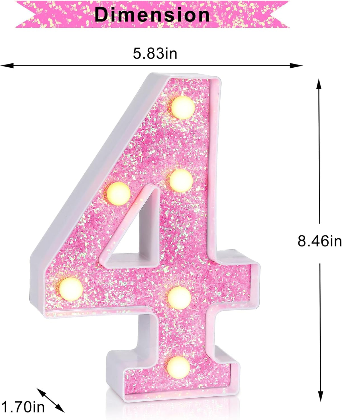 Foaky Pink Light up Letters，Pink Party Decorations,Girls Room Decor,Glitter Marquee