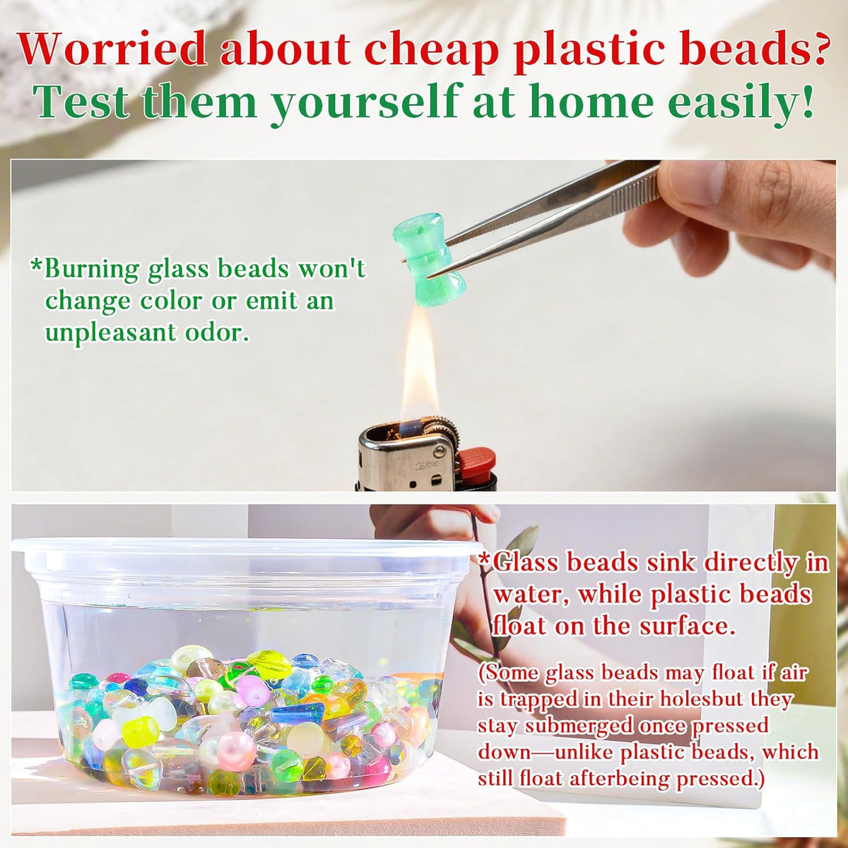 Half Pound Assorted Glass Beads for Jewelry Making, 2-16mm Colorful Crystal Beads for Bracelets