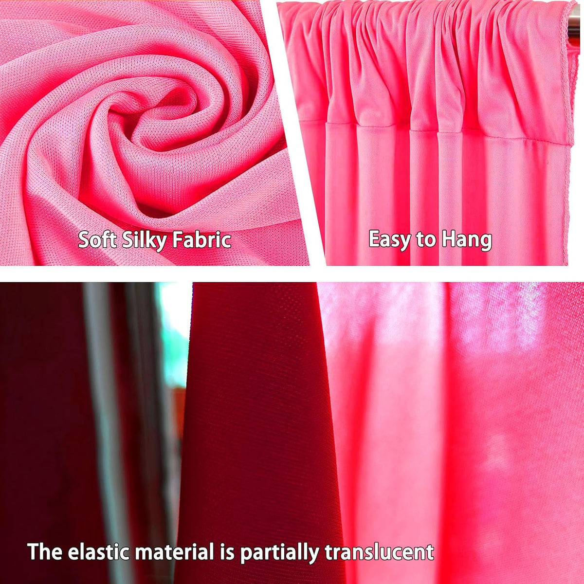 10 x 10 Feet Pink Backdrop Curtain for Partie, Background Curtains for Photoshoot, Birthday