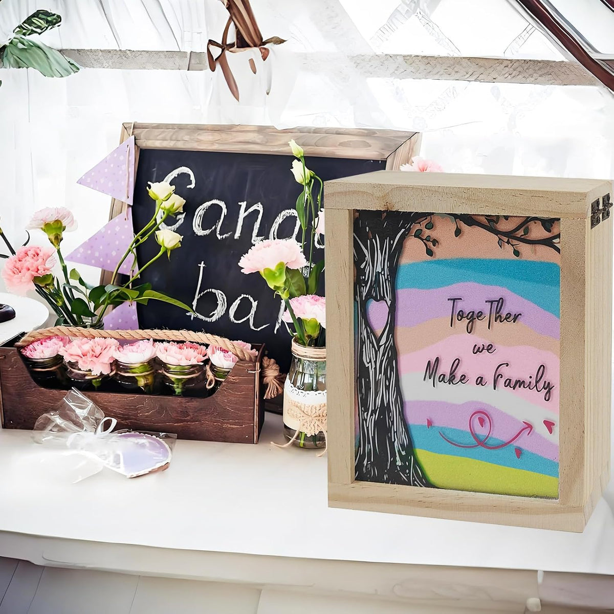 Wedding Unity Sand Ceremony Kit Sand Ceremony Kit for Weddingwith Wood Box 6 Vase 6 Unity for
